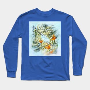 beautiful painted butterflies on wattle Long Sleeve T-Shirt